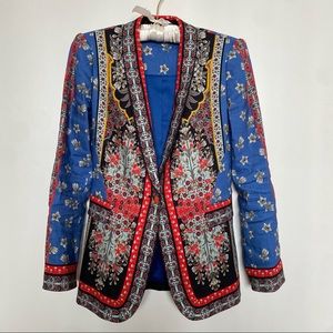 Alice + Olivia  “Macey Printed Fitted Blazer”